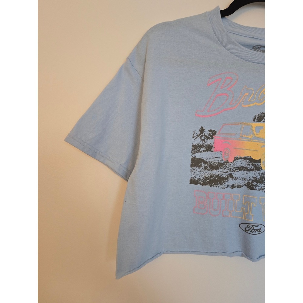 Ford Crop Graphic Tee Cotton Blue Y2K Bronco Built Wild Streetwear L‎ NWT - Picture 7 of 7